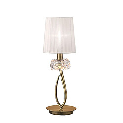 Avis Luminaire Center Lampe de Table Loewe 1 Ampoule E14 Small, laiton antique avec Abat jour crème