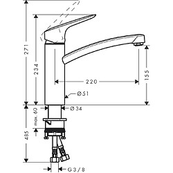 Hansgrohe - Mitigeur de cuisine Logis M31 160 Eco C3 1 jet chromé