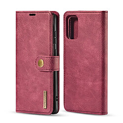 Dg.Ming Etui en PU + TPU fente 2 en 1 amovible rouge pour votre Samsung Galaxy S20 Plus