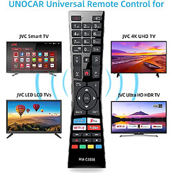 SANAG Rm-C3338 Rc43101P Remplacement Universel Pour Telecommande Jvc Smart Tv Et Jvc Smart 4K 2018 2019 Uhd Ultra Hd Hdr Led Lcd Tv Avec Boutons Freeview Play Youtube Netflix Prime Video Rmc3338