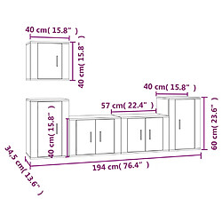 Acheter vidaXL Ensemble de meubles TV 5 pcs Blanc brillant Bois d'ingénierie