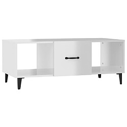 vidaXL Table basse Blanc brillant 102x50x40 cm Bois d'ingénierie