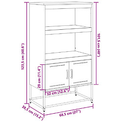 vidaXL Buffet haut anthracite 68,5x38,5x123,5 cm acier pas cher