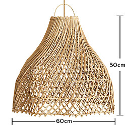 ICONIK INTERIOR Lampe Suspendue en Rotin Style Boho - Rodric Naturel pas cher