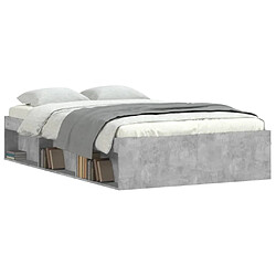 Avis Maison Chic Lit adulte - Lit simple Cadre de lit,Structure du lit Contemporain gris béton 120x200 cm -MN30944