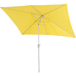 Decoshop26 Parasol de jardin 2x3m rectangulaire inclinable polyester/aluminium 4,5kg jaune 04_0003893