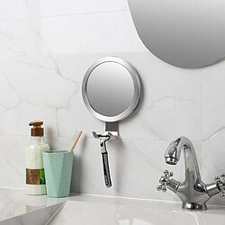 Universal Idée salle de bains ronde antibrouillard miroir ventouse puissante salle de bains miroir de douche homme miroir de rasage avec porte-rasoir |(Argent)