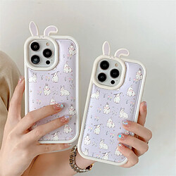 GUPBOO Étui pour iPhone13ProMax Plein écran fleur buisson lapin japonais et coréen étui pour téléphone portable fille douce