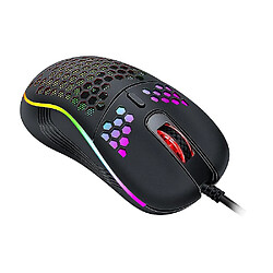 Universal D011 souris de jeu RVB légère 7200dpi coque en nid d'abeille les souris ergonomiques avec câble ultra tissage pour pas cher