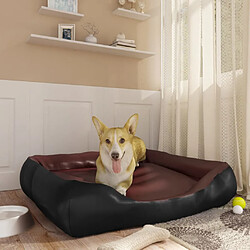 vidaXL Lit pour chien Noir et marron 80x68x23 cm Similicuir