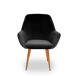 Meubler Design Fauteuil Scandinave Baoba Velours - Velours Noir