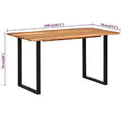 vidaXL Table de salle à manger 140x70x76 cm Bois d'acacia solide pas cher