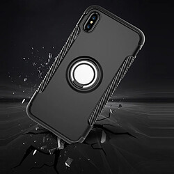 Wewoo Coque renforcée or rose pour iPhone X Magnétique 360 Degrés Rotation Anneau Armure Housse de Protection