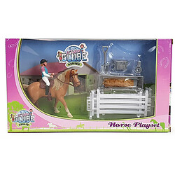 Acheter Kids Globe Horses 640073 Kit de Jeu pour Chevaux avec 1 Cheval, 1 Cavalier, 1 clôture et Accessoires