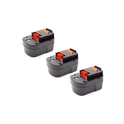 vhbw 3x Batteries remplacement pour Black & Decker A12, A12-XJ, A12EX, A1712, BD1204L, BPT1047 pour outil électrique (1500mAh NiMH 12 V)