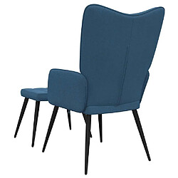 Acheter vidaXL Chaise de relaxation avec tabouret Bleu Tissu