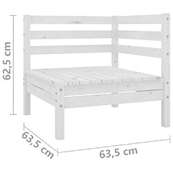 vidaXL Canapé à 2 places de jardin Blanc Bois de pin solide pas cher