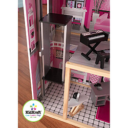 Avis KidKraft- 65826 Maison Bois Sparkle incluant Accessoires et mobilier, 3 étages de Jeu pour poupées 30 cm, Rose