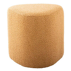 Avis LEITMOTIV Pouf en tissu bouclette Ada Organic jaune orcre.