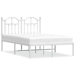 Maison Chic Lit adulte - Cadre de lit métal avec tête de lit pour chambre blanc 120x190 cm -MN38738