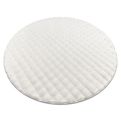 RUGSX Tapis BUBBLE cercle blancs 11 IMITATION DE FOURRURE DE LAPIN 3D structurel cercle 100 cm