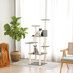 vidaXL Arbre à chat avec griffoirs en sisal Gris clair 153 cm