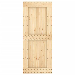 Avis vidaXL Porte coulissante et kit de quincaillerie 85x210 cm pin massif