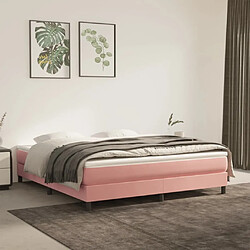 Maison Chic Matelas de lit à ressorts ensachés, Matelas doux Rose 160x200x20 cm Velours -GKD63496