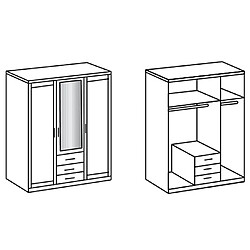 Acheter Pegane Chambre à coucher complète enfant (lit 90x200cm + chevet + armoire ) coloris blanc