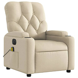 Avis Maison Chic Fauteuil Relax pour salon, Fauteuil inclinable de massage électrique crème tissu -GKD82392