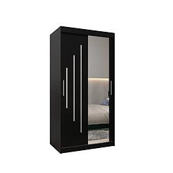 Abiks Meble Armoire YORK 2 À Portes Coulissantes 200/100/62 2 Portes (Noir/Noir)