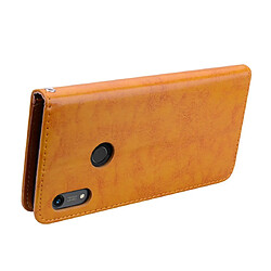 Acheter Wewoo Housse Coque Étui en cuir à rabat horizontal pour Huawei Honor 8A avec trou d'empreinte digitaleavec support et fentes cartes et portefeuille jaune