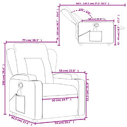 vidaXL Fauteuil de massage inclinable Crème Tissu pas cher