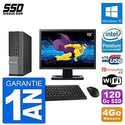 PC Dell 7020 SFF Ecran 19" Intel G3220 RAM 4Go SSD 120Go Windows 10 Wifi - Occasion