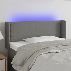 Maison Chic Tête de lit scandinave à LED,meuble de chambre Gris foncé 83x16x78/88 cm Tissu -MN35810