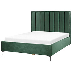 Beliani Lit avec coffre en velours vert foncé 160 x 200 cm SEZANNE pas cher