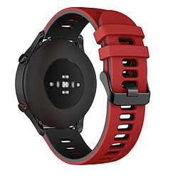 Bracelet en silicone 22mm rouge/noir pour votre Xiaomi Mi Watch Color Sports