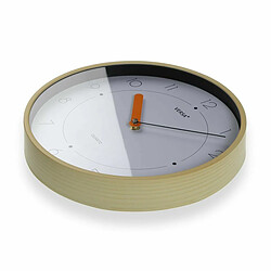 Horloge Murale Versa Blanc Marron Plastique Quartz 4 x 30 x 30 cm