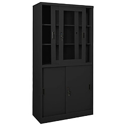 Acheter vidaXL Armoire de bureau et porte coulissante Anthracite 90x40x180 cm