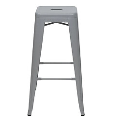 Decoshop26 Lot de 2 tabourets de bar design industriel en métal gris empilable 04_0000108