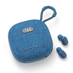 Yonis Enceinte Bluetooth 2-en-1 TWS & Écouteurs Mini Enceinte Bluetooth 2 En 1 Avec Écouteurs TWS Autonomie Longue Portée 10M Bleu YONIS