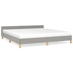 Maison Chic Lit adulte - Cadre Structure de lit avec tête de lit Contemporain Gris clair 160x200 cm Tissu -MN64929