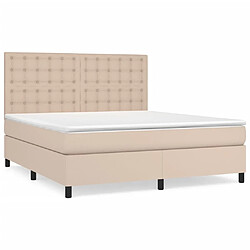 vidaXL Sommier à lattes de lit avec matelas Cappuccino 180x200 cm