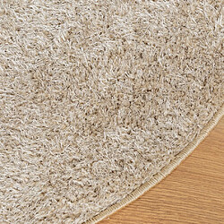 Avis vidaXL Tapis ISTAN à poils longs aspect brillant beige Ø 120 cm