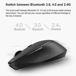 Universal Souris rechargeable QI sans fil 1600dpi Multimode Bluetooth 3.0/4.0 Souris optique sans fil pour ordinateurs portables(Le noir) pas cher