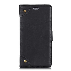 Wewoo Etui à rabat horizontal en cuir avec boucle de cuivre et texture pour HTC U12 Life, avec support et emplacements de cartes et porte-monnaie (Noir)