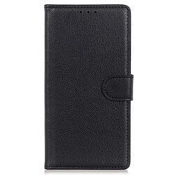 Etui en PU texture litchi, fermoir aimanté, antichoc avec support noir pour votre Samsung Galaxy A73 5G