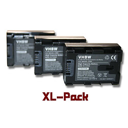 vhbw 3x batteries Li-Ion Set 800mAh (3.6V)avec puce pour appareil photo JVC GZ-HM50U,GZ-HM550,GZ-HM550BEK,GZ-HM550BEU,GZ-HM550BU et BN-VG107,BN-VG107E