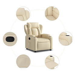 Acheter vidaXL Fauteuil inclinable Crème Tissu