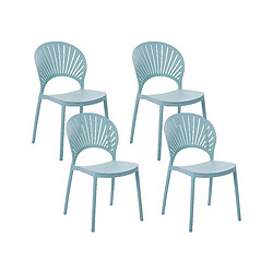 Beliani Lot de 4 chaises OSTIA Matière synthétique Bleu clair